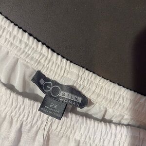 Go-Silk white, lined, elastic waist, size 2X, linen pants.
